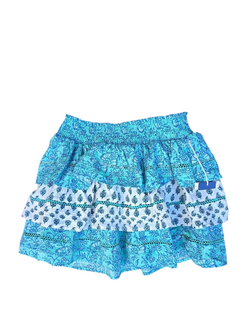 Roller Rabbit Floral Smocked Two-Piece Set Crop Top & Tiered Skirt M - Picture 2 of 10